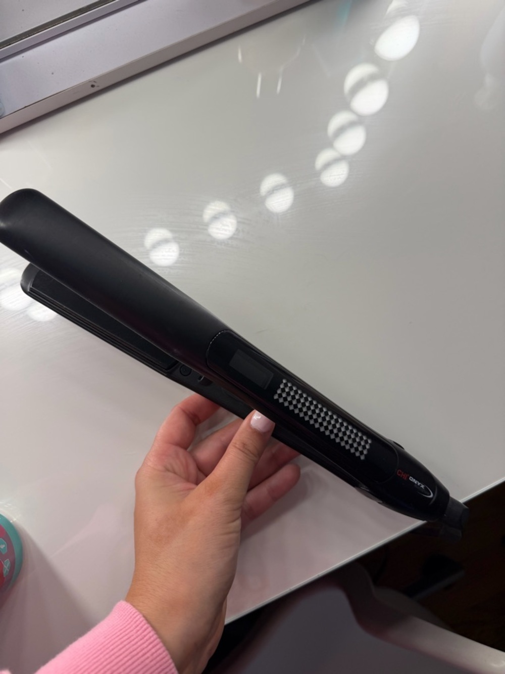 Professional Black Ceramic Hair Straightener with LCD Temperature Display